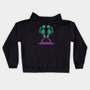 Halloween Theme - Praying Skeletons Kids Hoodie